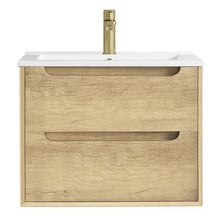 Byron 600mm Wall Hung Single Vanity with Ceramic Countertop
